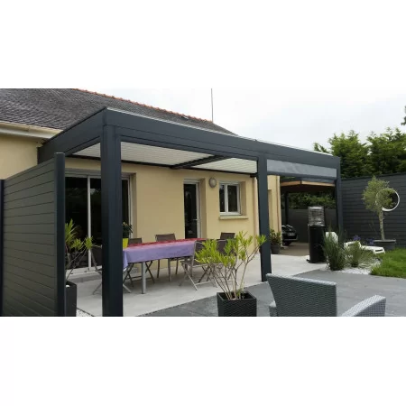 Pergola Bioclimatique H2 Adossée à Lames Parallèles