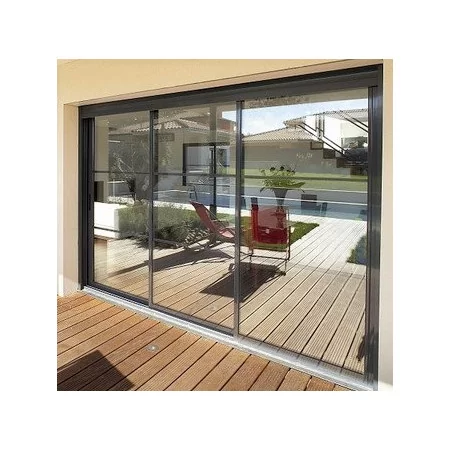 Baie coulissante aluminium 3 vantaux 2 rails au meilleur prix