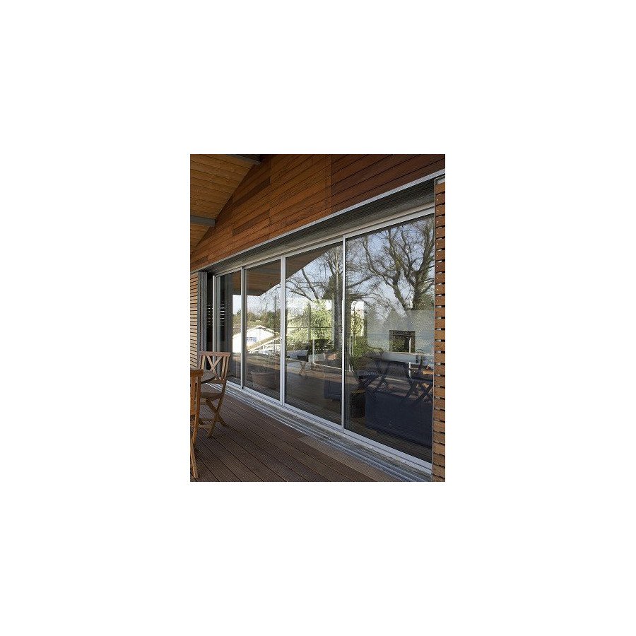 BAIE COULISSANTE ALUMINIUM 4 VANTAUX - Fermeture-online