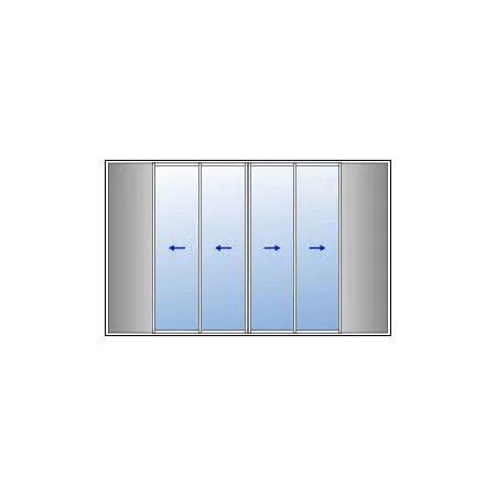 Coulissant à Galandage Aluminium à 2 x 2 vantaux latéraux