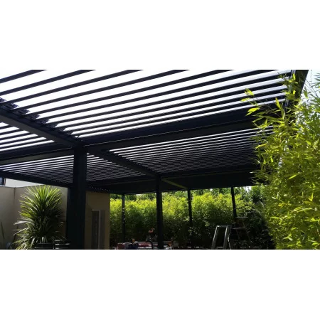 Pergola H2 Adossée à Lames Perpendiculaires