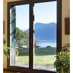 Porte fenêtre vitrée ALUMINIUM 2 vantaux à rupture pont thermique et à prix pas cher