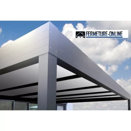 Pergola HORIZON TOP auto-portée avec photo de l'angle en alu