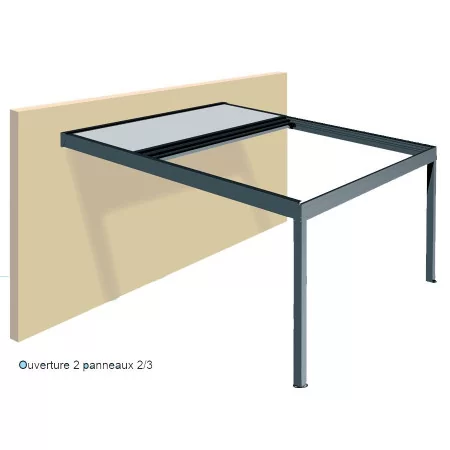 Pergola toit ouvrant rétractable parallèle polycarbonate ou
