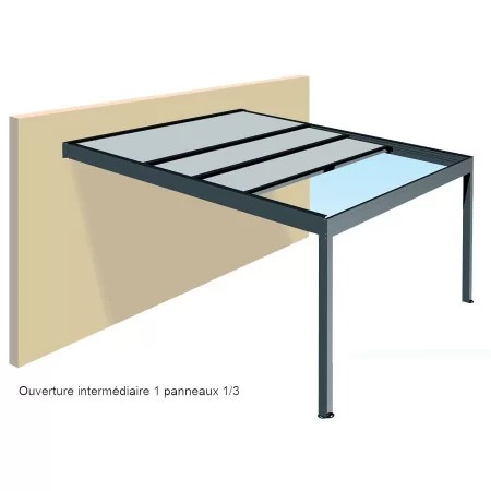 Pergola toit ouvrant rétractable parallèle polycarbonate ou