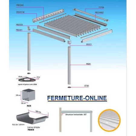 Pergola Bioclimatique Simple Lame Murale au Meilleur Prix