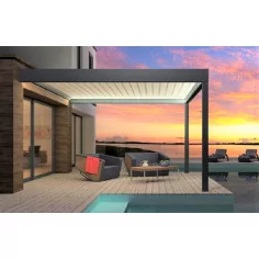 Pergola Bioclimatique Adossée HORIZON 3 à lames parallèles