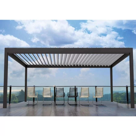 Pergola bioclimatique pas chère haut de gamme DETENTE ilot grandes dimensions