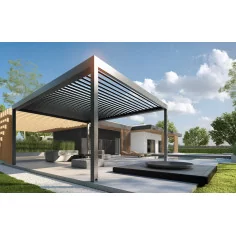 Pergola bioclimatique DETENTE ilot à lames aluminium fermées 2