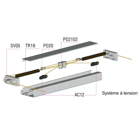 Système tension pergola toile enroulable auto-portée