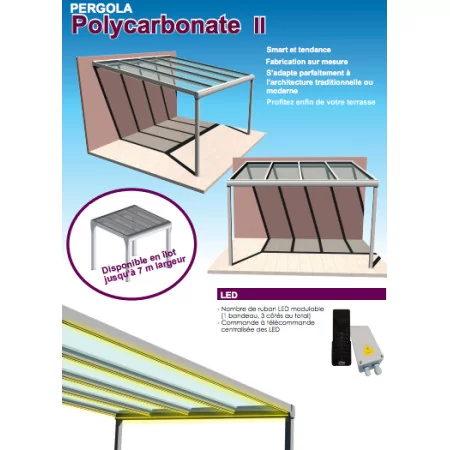 Ici notre carport adossé en panneaux polycarbonate à prix bas