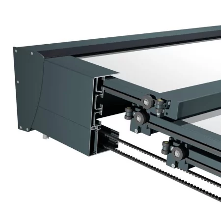 Détail manoeuvre panneaux pergola toit ouvrant rétractable