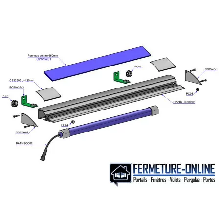 Détail panneaux solaire photovoltaïque Pergola Toile Solaire