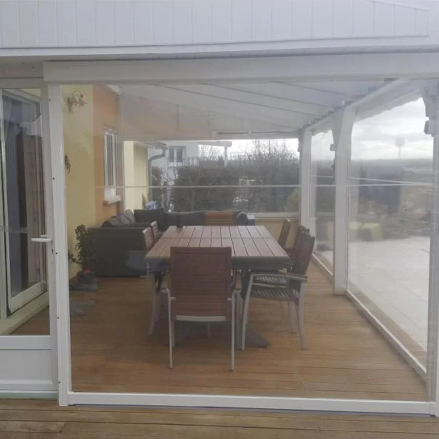 Store vertical haut de gamme pour pergola : édition Cristal sur mesure