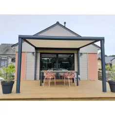 a prix direct pour vous pas cher cette pergola à toiture enroulante en toile
