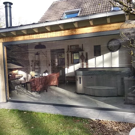 Superbe Store Vertical Pergola Cristal à Prix Discount