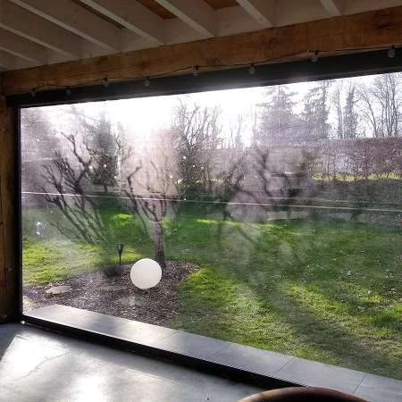 Store Vertical Pas Cher haut de gamme a toile cristal transparente