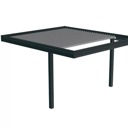 début repliement toiture pergola bio rétractable