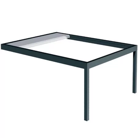 ouverture quasi compléte de la toiture pergola rétractable bioclimatique