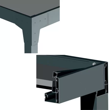 angle en aluminium pergola TOP LUCIA à toit isolant