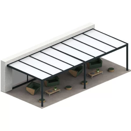 abri véhicule extérieur en alu toit plat a prix usine