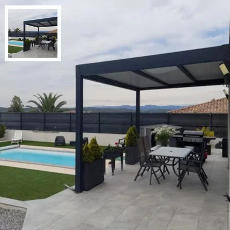 protection optimal de la chaleur avec pergola toit retractable