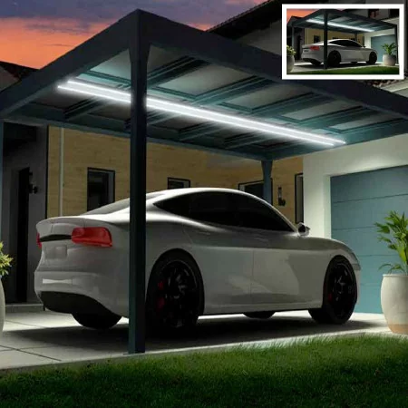 Carport abri de voiture solaire auto-porté - Pas cher sur mesure