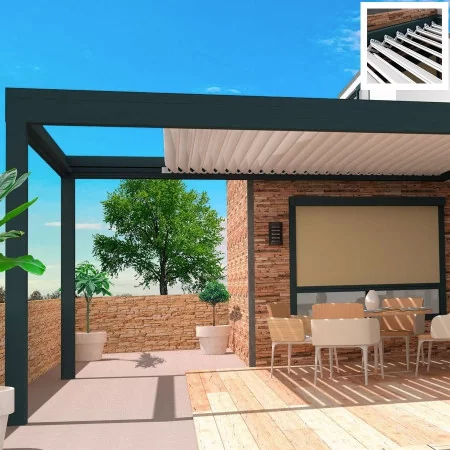 Pergola bioclimatique rétractable en kit H5 : ultra design et indispensable