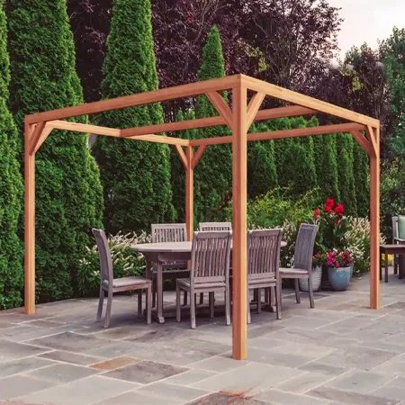 Pergola bois en kit lamellé collé haut de gamme à petit prix