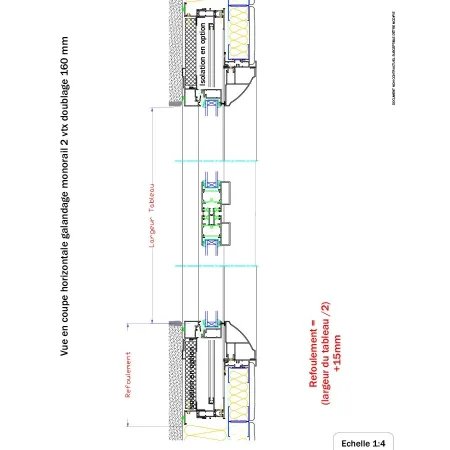 Baie Coulissante à Galandage à 2 Vantaux