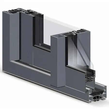 Détails des profils alu du Coulissant à 3 Vantaux