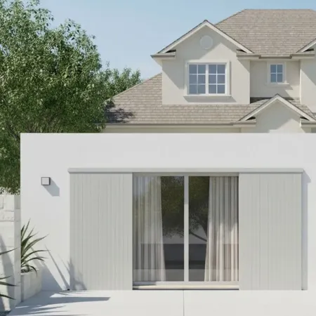 Volet Coulissant à 2 Vantaux Gris Clair