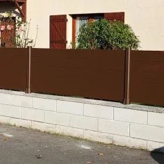 Cloture à Grandes Lames Horizontales Marron