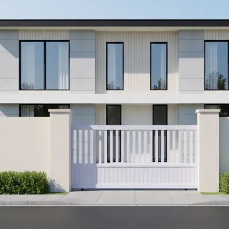 Portail Kin Coulissant Blanc en Alu Haut de Gamme