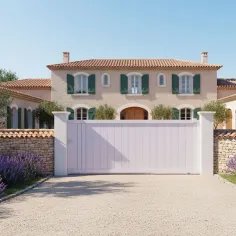 Magnifique notre Portail Coulissant Aluminium Blanc Baffin