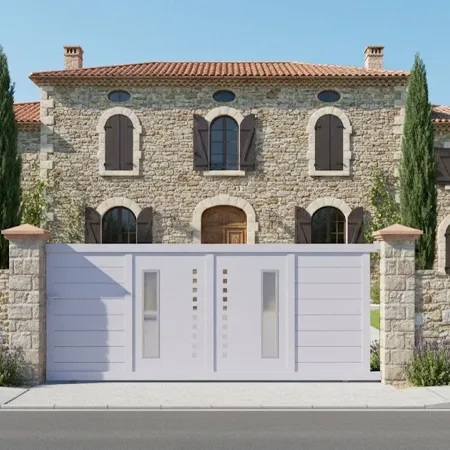 Portail Coulissant Blanc Diome à Prix Bas