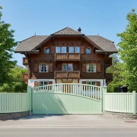 Portail Coulissant En Aluminium coloris Vert Pale de la palette