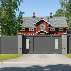 Le modéle Orc est un beau Portail Coulissant Gris Anthracite