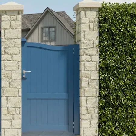 Tout en RAL Bleu notre Portillon Alu