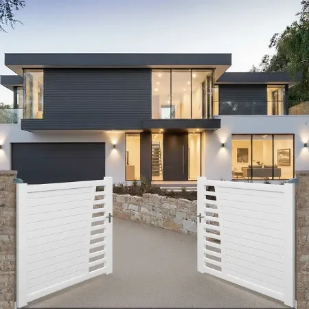 Portail Alu Battant à 2 Vantaux en Blanc RAL 9016