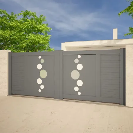 Portail Battant à 2 Ouvrants Marron Vic