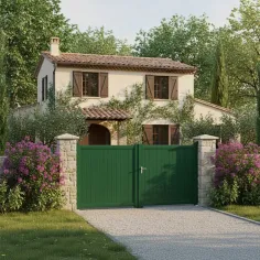 Le voici en RAL 6005 Vert notre Portail Battant Nati de 3ml