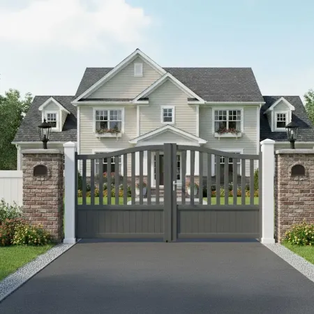 En Thermolaquage Gris le Portail Battant En Aluminium Direct Usine