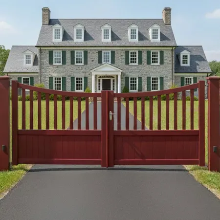 Thermolaquage RAL Bordeaux pour le Portail en Aluminium à 2 Vantaux au Meilleur Tarif de France