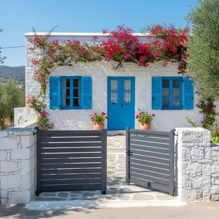 Portail Battant Gris Anthracite à 2 Battants 100% en Aluminium