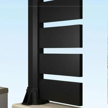 Cloture type Brise Vue avec Lames Horizontales Noires RAL 9005