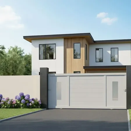 Devant ma belle demeure le Portail Coulissant 100% Aluminium