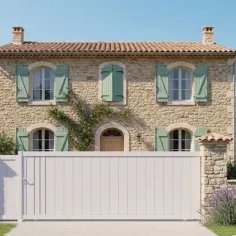 Magnifique notre Portail Coulissant Aluminium Blanc Baffin 2