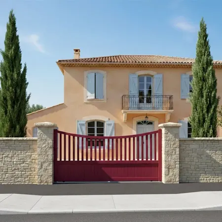 Achetez vite le Portail Coulissant En Aluminium RAL Rouge standard de la palette