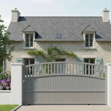 Portail Coulissant 4m Manuel ou Motorisé en RAL gris clair